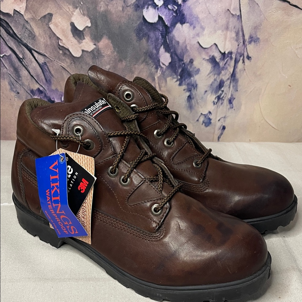 Vikings Men's Dark Brown Leather Hiking Boots